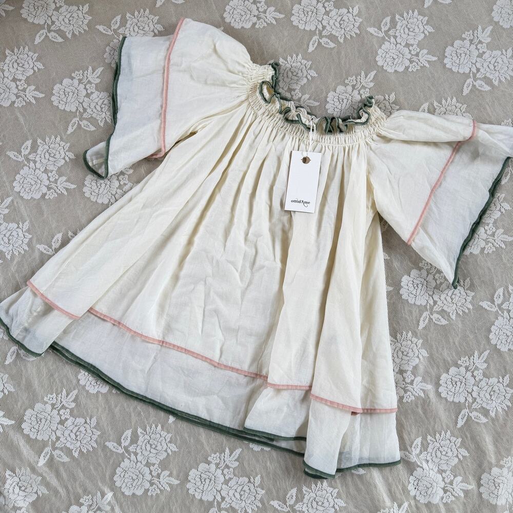 Otto d’Ame Linen Ruffle Blouse Size 8 / IT 44 NWT